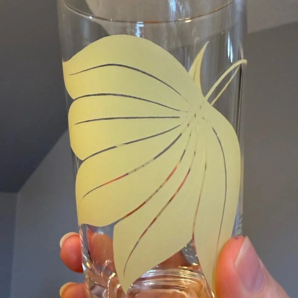 Set of Two Vintage MCM Leaf Design Glasses